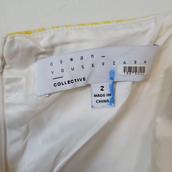 Osman Yousefzada Collective Yellow Plaid Ruffle Dress 2 - Picture 9 of 14